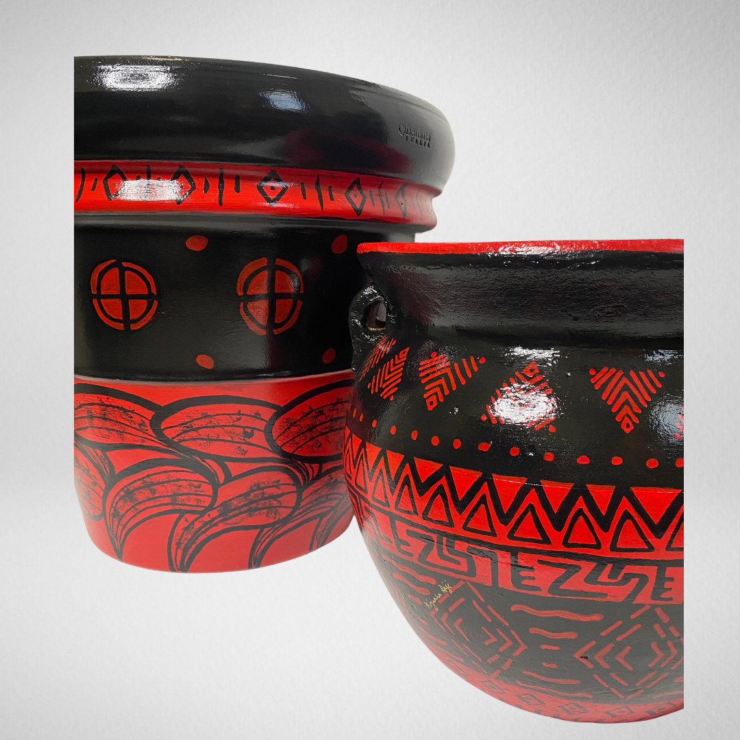 "Rooted in Rhythm" — Hand-Painted Planter Duo | 2021