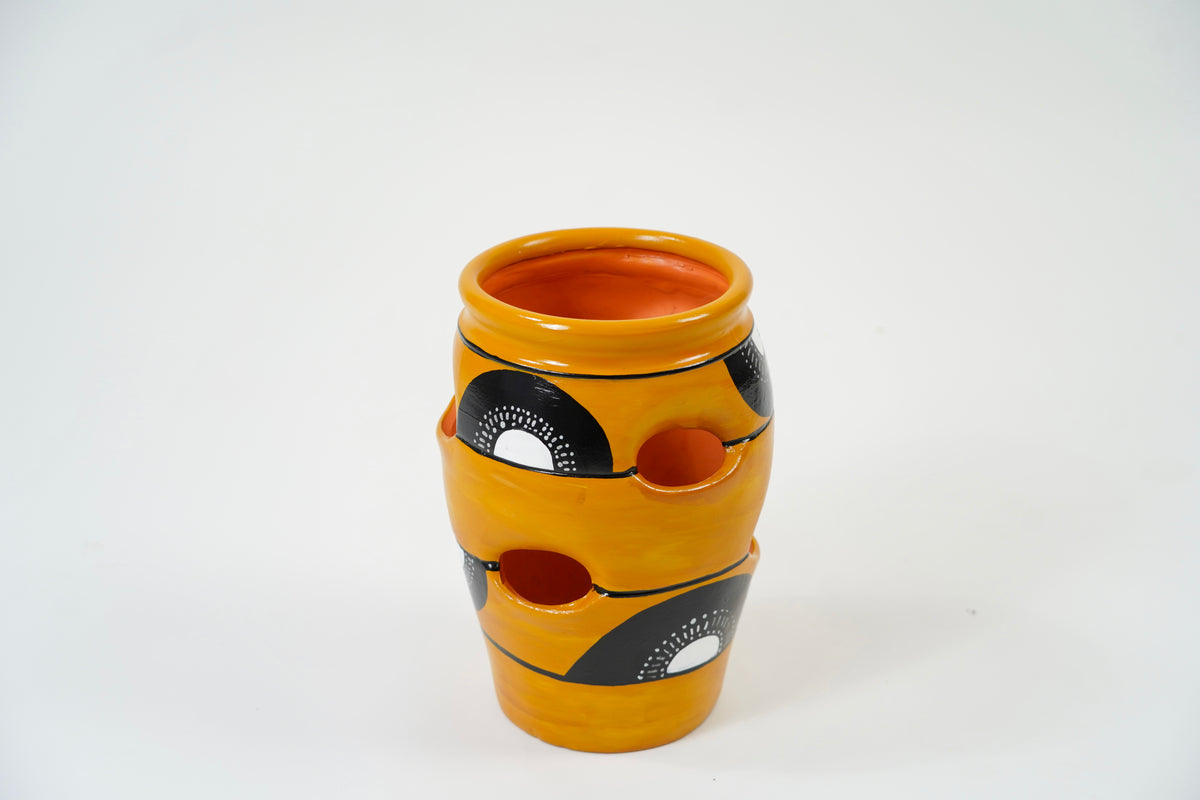 "Golden Record" | Hand-Painted Strawberry Planter | 2022